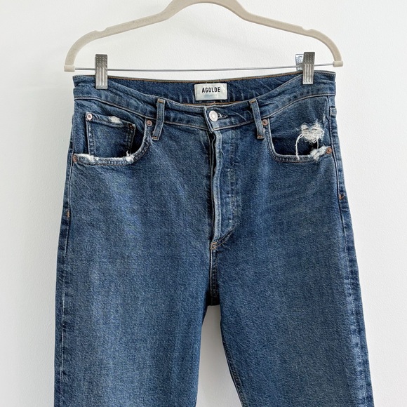 Agolde Riley High Rise Straight Crop Jeans in Pastime - Picture 5 of 9